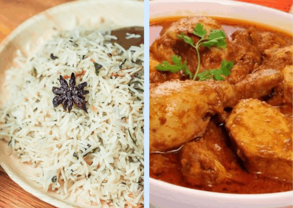 best combination food chicken with bhagara rice in budget-friendly restaurant